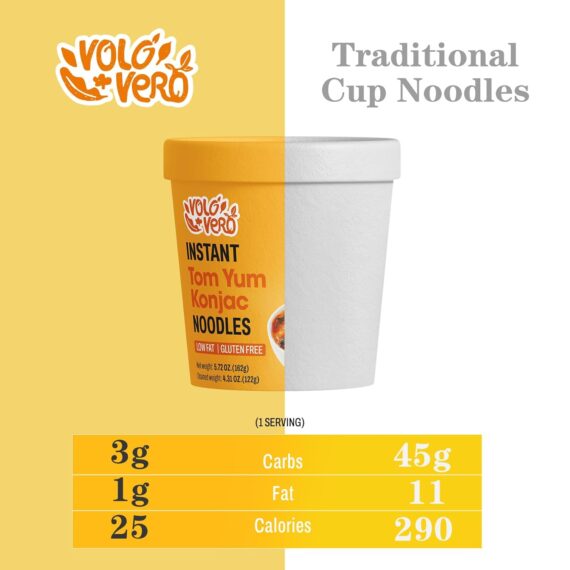 VOLO VERO Konjac Noodle Instant Soup Cup Tom Yum Flavor, 6 Packs - Image 7