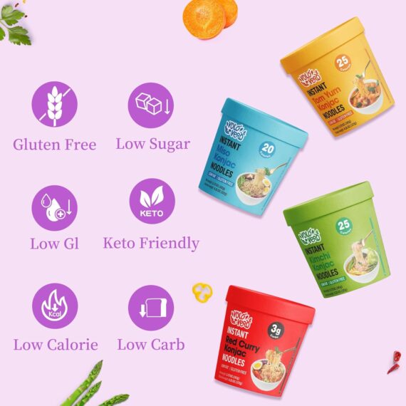 VOLO VERO Konjac Noodle Instant Soup Cup Tom Yum Flavor, 6 Packs - Image 3