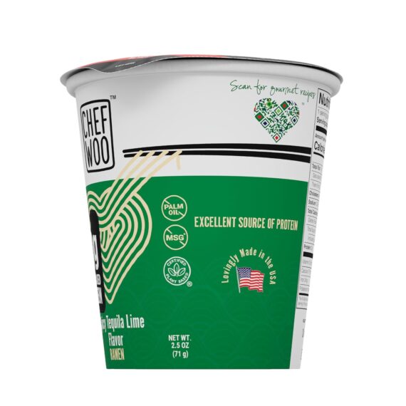 CHEF WOO Spicy Tequila Lime Ramen Cup High Protein Noodles - Image 6
