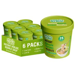 VOLO VERO Konjac Noodle Soup Cup Kimchi Flavor, 6 Packs
