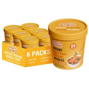 VOLO VERO Konjac Noodle Instant Soup Cup Tom Yum Flavor, 6 Packs