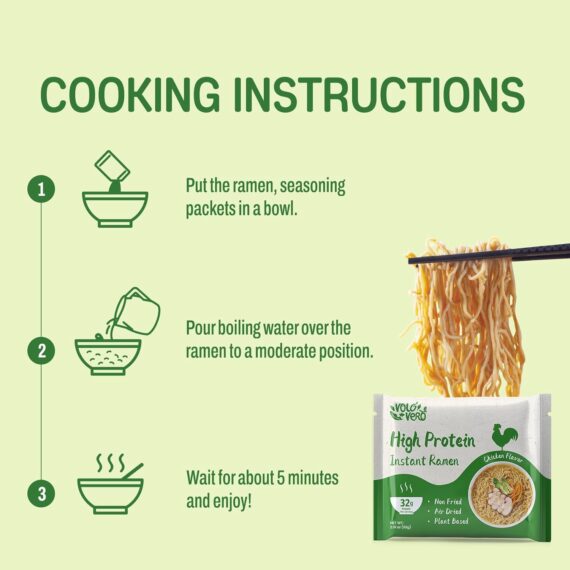 High Protein (32g) Instant Ramen Chicken Noodles Soup, Plant-Based - Image 6
