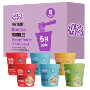 VOLO VERO Konjac Noodle Instant Soup Cup Tom Yum Flavor, 6 Packs