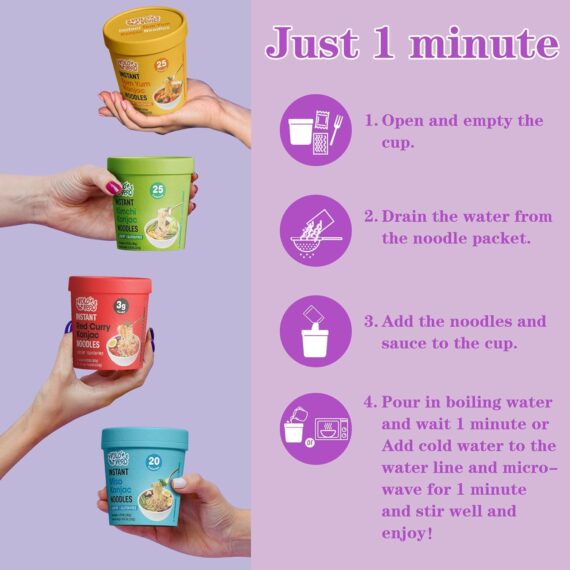 VOLO VERO Konjac Noodle Instant Soup Cup Tom Yum Flavor, 6 Packs - Image 5