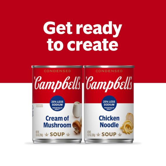 Campbell’s Condensed 25% Less Sodium Chicken Noodle Soup, 10.75 oz Can (Pack of 12)Rufus AIRufus AI - Image 7
