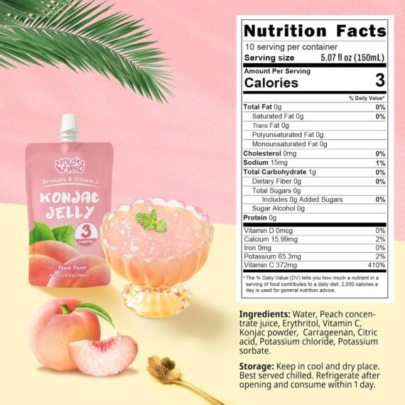 Jelly Squeeze Pouch Healthy Snacks, 20 Packs, Low Calories Drinkable - Image 4