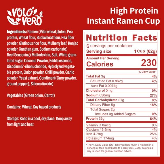 VOLO VERO High Protein (32g) Beef Flavor Soup Cup 6 Packs - Image 2