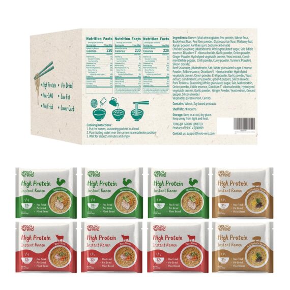 High Protein (32g) Instant Ramen Variety Packaged Noodles Soup - Image 9