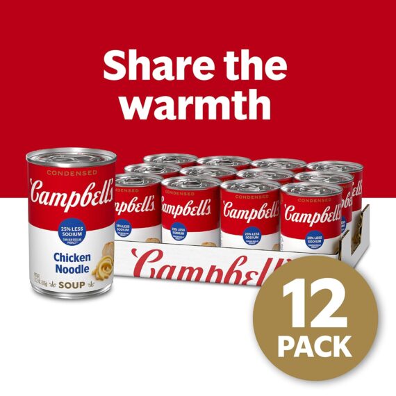 Campbell’s Condensed 25% Less Sodium Chicken Noodle Soup, 10.75 oz Can (Pack of 12)Rufus AIRufus AI - Image 4