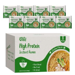 High Protein (32g) Instant Ramen Chicken Noodles Soup, Plant-Based