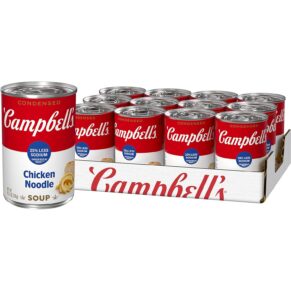 Campbell’s Condensed 25% Less Sodium Chicken Noodle Soup, 10.75 oz Can (Pack of 12)Rufus AIRufus AI