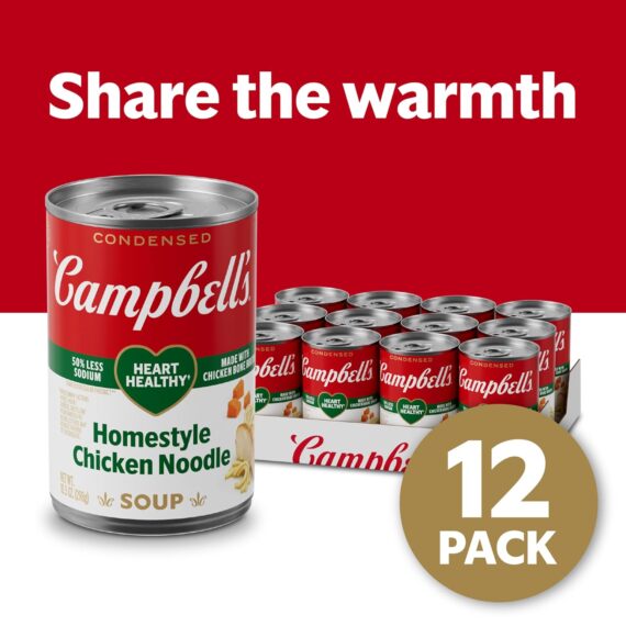 Campbell’s Condensed Heart Healthy Homestyle Chicken Noodle Soup, 10.5 oz Can (12 Pack)Rufus AIRufus AI - Image 3