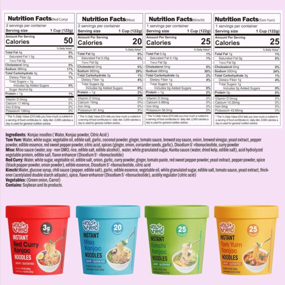 VOLO VERO Konjac Noodle Instant Soup Cup Tom Yum Flavor, 6 Packs - Image 2