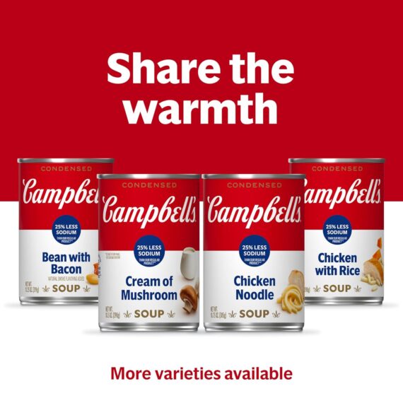 Campbell’s Condensed 25% Less Sodium Chicken Noodle Soup, 10.75 oz Can (4 Pack)Rufus AIRufus AI - Image 7