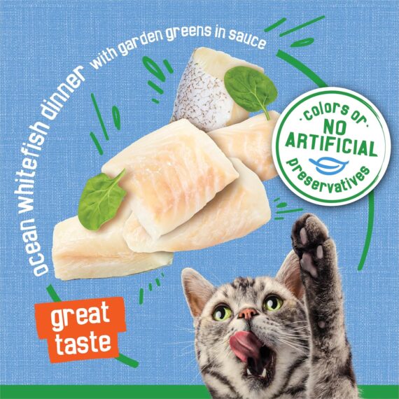 Purina Friskies Indoor Cat Food Flaked Ocean Whitefish Dinner With Garden Greens in Sauce - (Pack of 24) 5.5 oz. Cans  Canned Wet Pet Food : Pet Supplies - Image 3