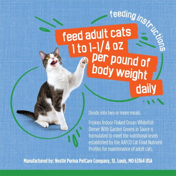 Purina Friskies Indoor Cat Food Flaked Ocean Whitefish Dinner With Garden Greens in Sauce - (Pack of 24) 5.5 oz. Cans  Canned Wet Pet Food : Pet Supplies - Image 9